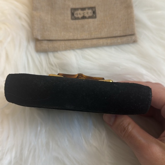Gucci Leather & Suede Bamboo Wallet vintage black - Picture 5 of 12